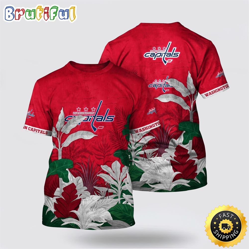 NHL Washington Capitals All Over Print T Shirt Tropical Forest Motifs Summer T Shirt 1 zkdvoo.jpg