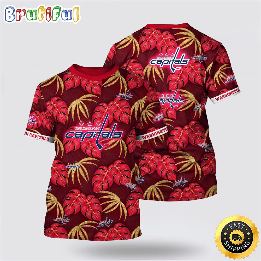 NHL Washington Capitals All Over Print T Shirt Tropical Motifs Summer T Shirt 1 jhd3wk.jpg