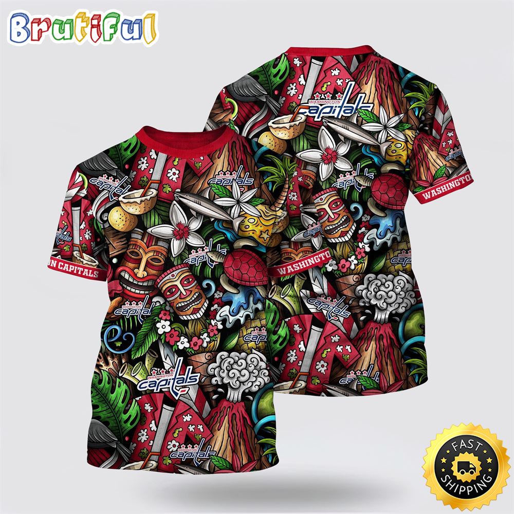 NHL Washington Capitals All Over Print T Shirt Tropical Tiki Pattern Summer T Shirt 1 pmlgrm.jpg