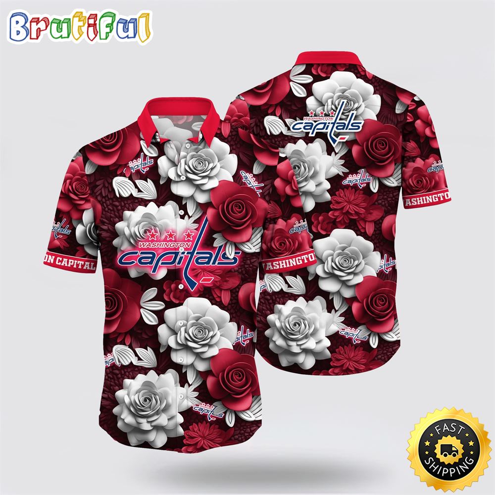 NHL Washington Capitals Hawaiian Shirt Tropical Rose Pattern Summer Hawaiian Shirt 1 wvvv6c.jpg