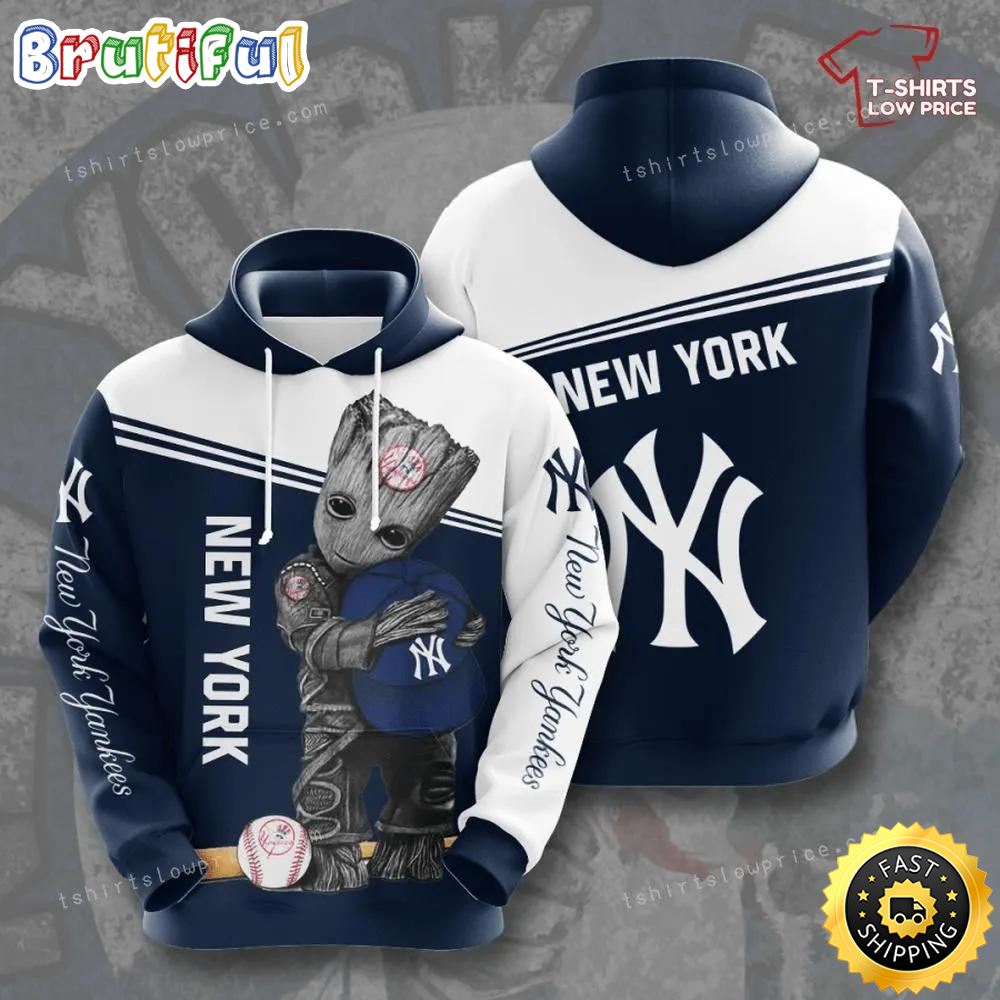 New York Yankees Groot Hold Yankees Logo Custom Hoodie 3d eanxao