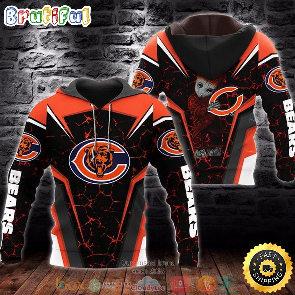 Nfl Chicago Bears Groot 3d Hoodie p9cn9r