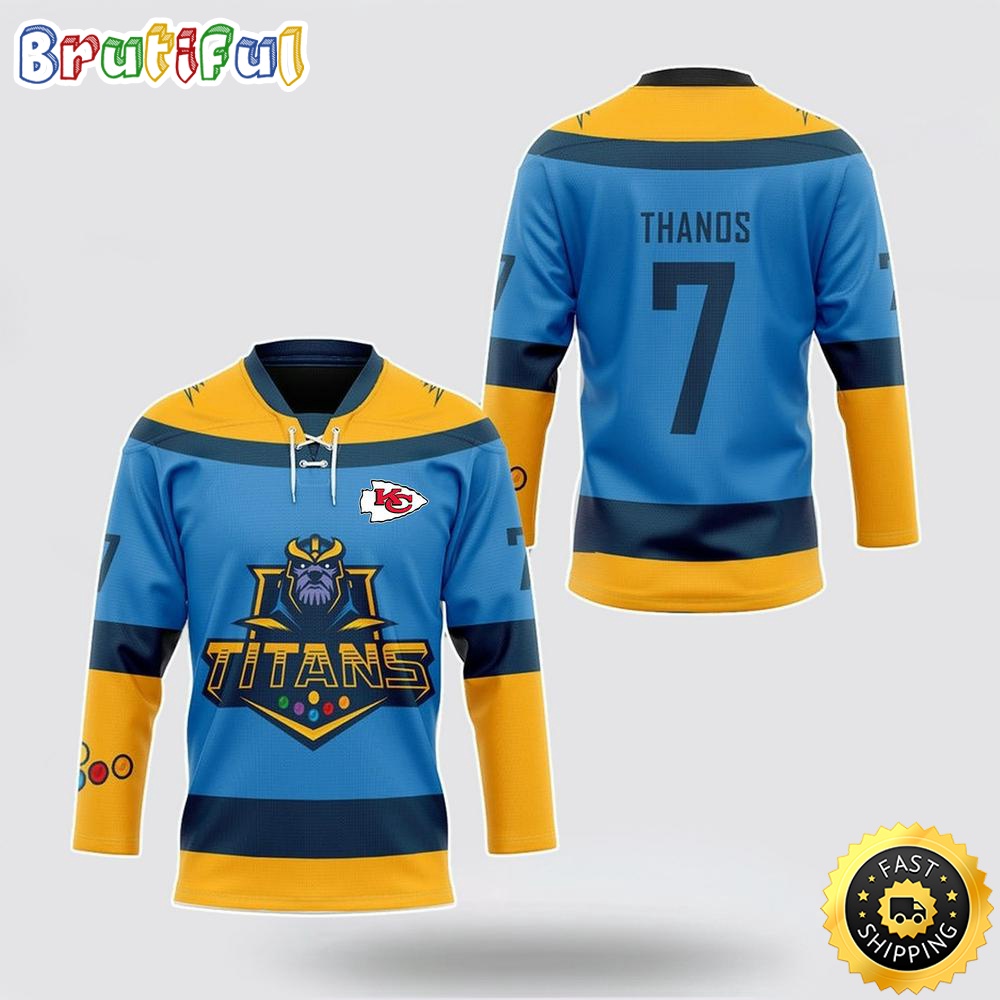 Personalized NFL Kansas City Chiefs Hockey Jersey Thanos Marvel Titan Nfl Hockey Jersey For Fans qsbtby.jpg