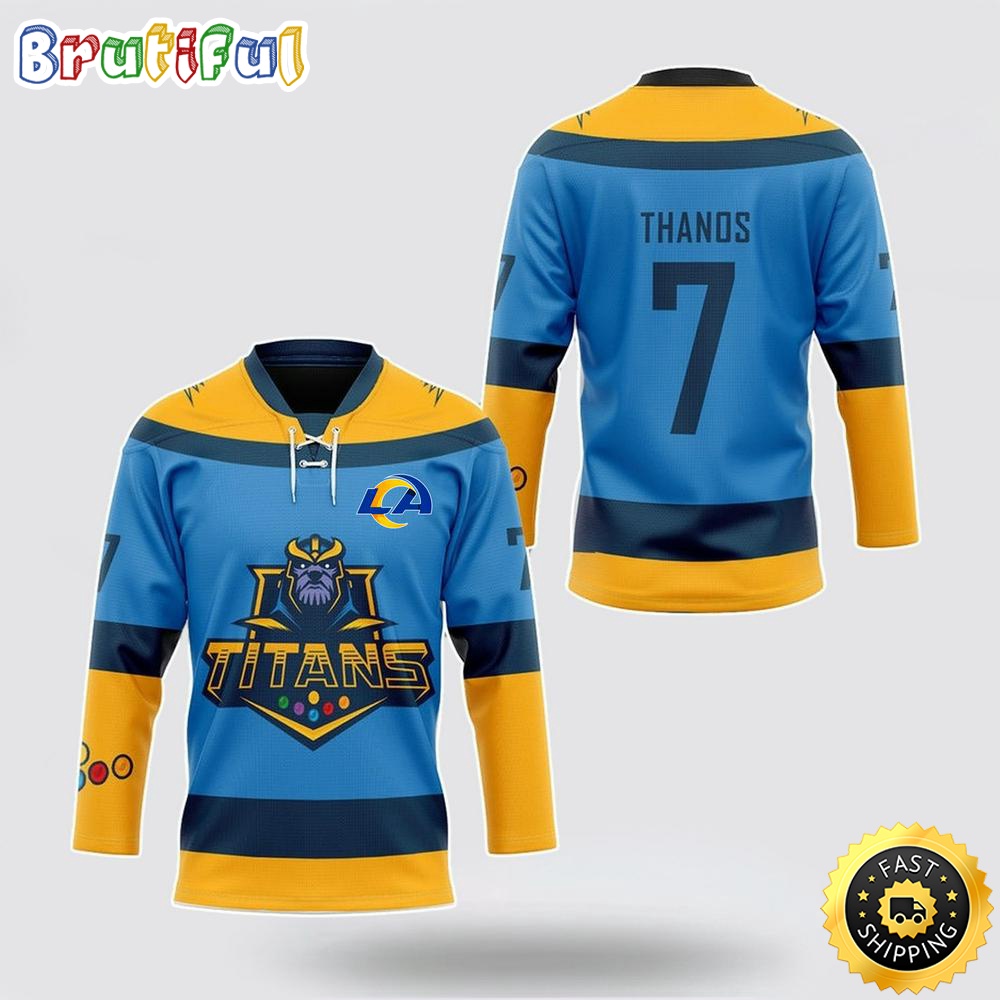 Personalized NFL Los Angeles Rams Hockey Jersey Thanos Marvel Titan Nfl Hockey Jersey For Fans lc9glh.jpg