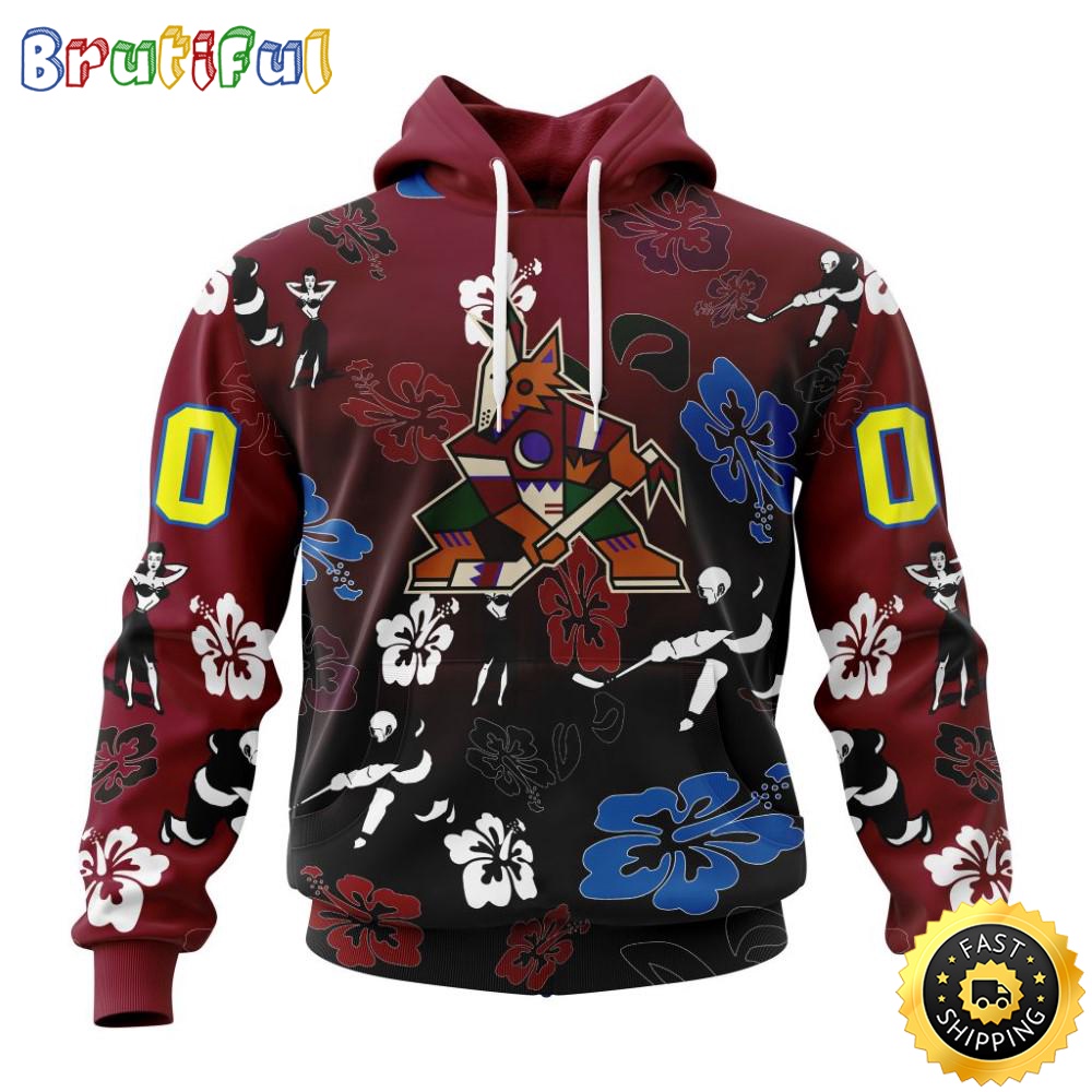 Personalized NHL Arizona Coyotes Hoodie Hawaiian Style Design For Fans Unisex 3D Hoodie fzvzkt