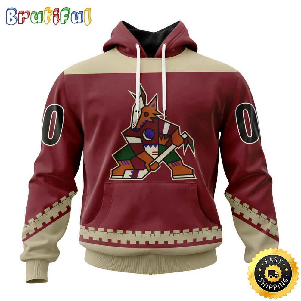Personalized NHL Arizona Coyotes Hoodie Specialized Unisex Kits With Retro Concepts All Over Print Hoodie ahgh7o