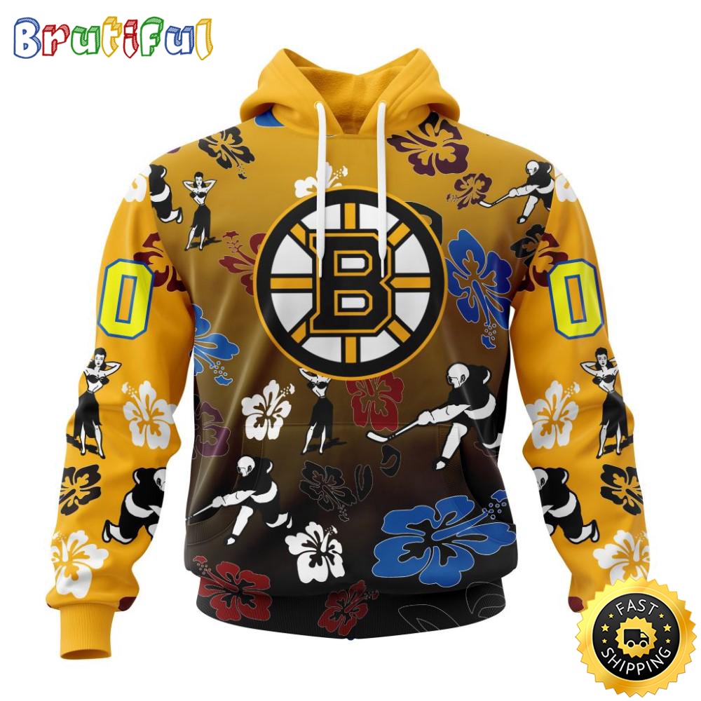 Personalized NHL Boston Bruins Hoodie Hawaiian Style Design For Fans Unisex 3D Hoodie rbydep