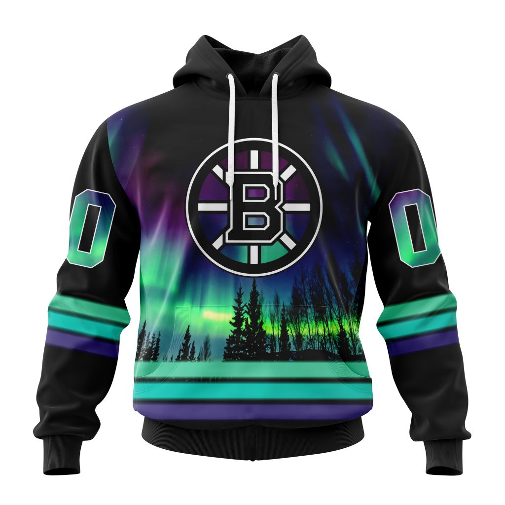 Personalized NHL Boston Bruins Hoodie Special Design With Northern Lights All Over Print 3D Hoodie Unisex 1 zhijck.jpg