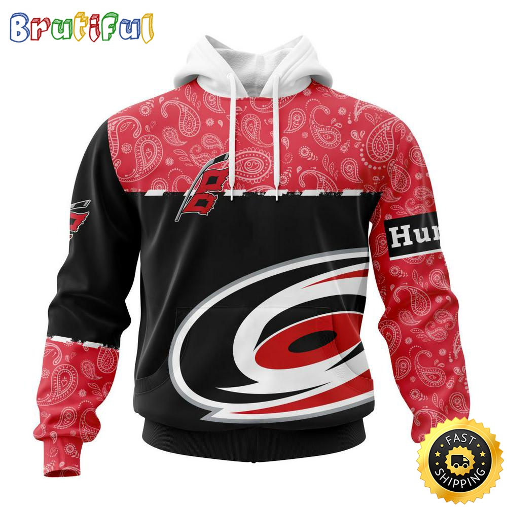 Personalized NHL Carolina Hurricanes Hoodie Specialized Hockey With Paisley All Over Print Hoodie Unisex Tshirt Hoodie swzpoa
