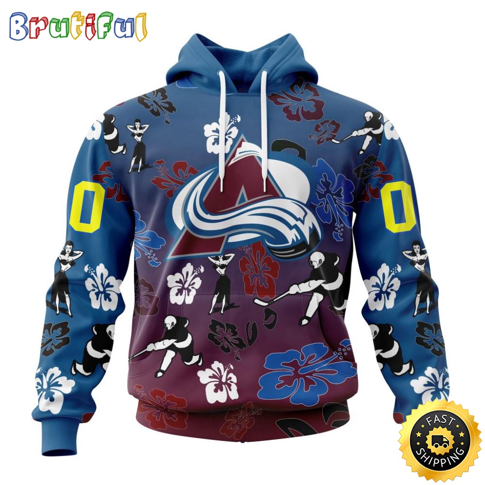 Personalized NHL Colorado Avalanche Hoodie Hawaiian Style Design For Fans Unisex 3D Hoodie mkk3np