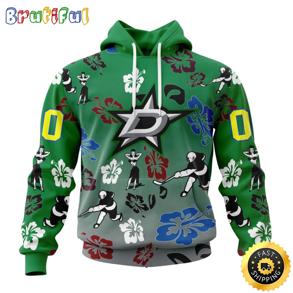 Personalized NHL Dallas Stars Hoodie Hawaiian Style Design For Fans Unisex 3D Hoodie grcvew