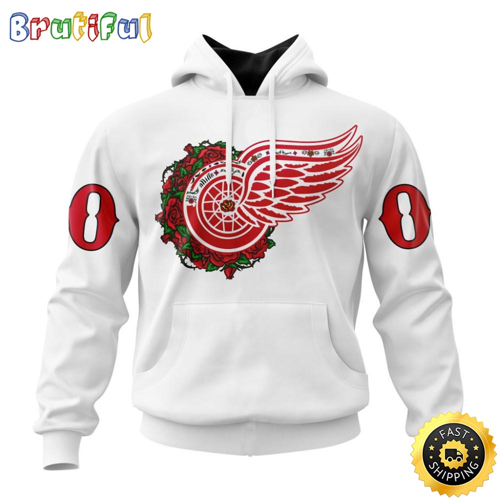 Personalized NHL Detroit Red Wings Hoodie Specialized Dia De Muertos 3D Hoodie Unisex Tshirt Hoodie n0epcm