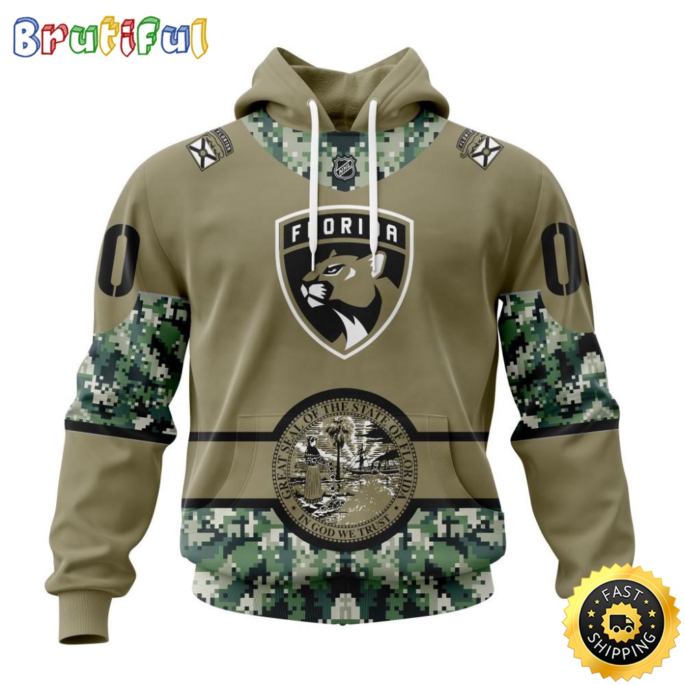Personalized NHL Florida Panthers Hoodie Military Camo With City Or State Flag 3D Hoodie Unisex Tshirt Hoodie rr3vza