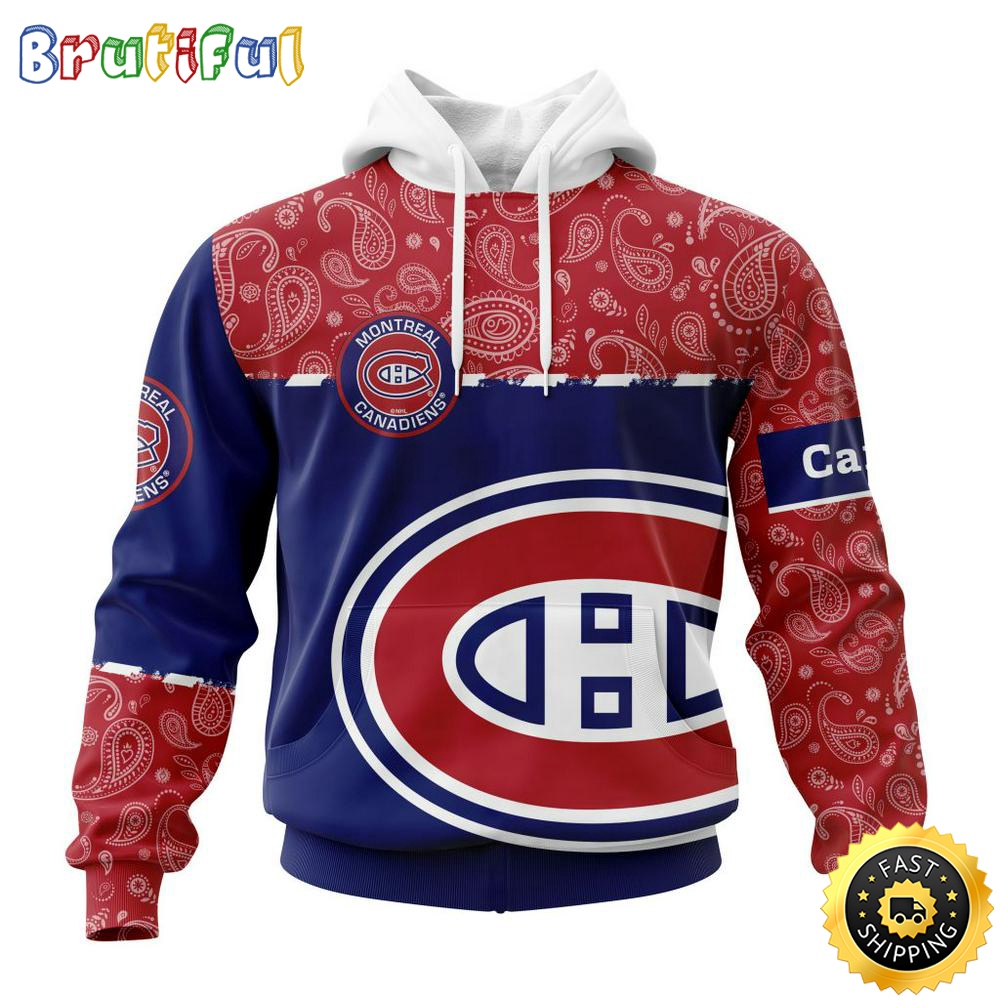 Personalized NHL Montreal Canadiens Hoodie Specialized Hockey With Paisley All Over Print Hoodie Unisex Tshirt Hoodie ocdrwa