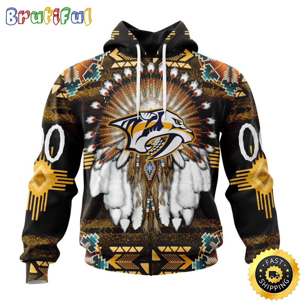 Personalized NHL Nashville Predators Hoodie Special Native Costume Design 3D Hoodie Unisex Tshirt Hoodie dvsmeq