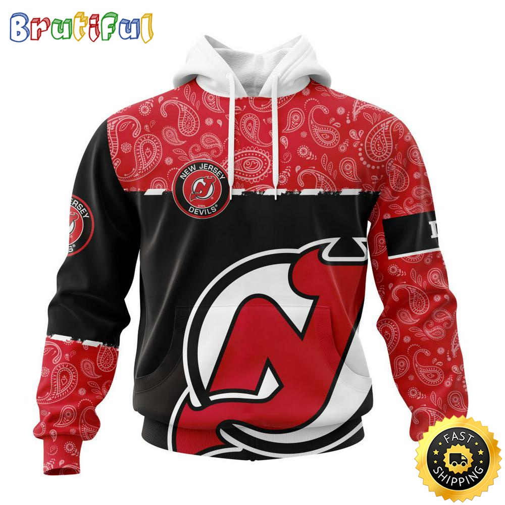Personalized NHL New Devils Hoodie Specialized Hockey With Paisley All Over Print Hoodie Unisex Tshirt Hoodie tobfse