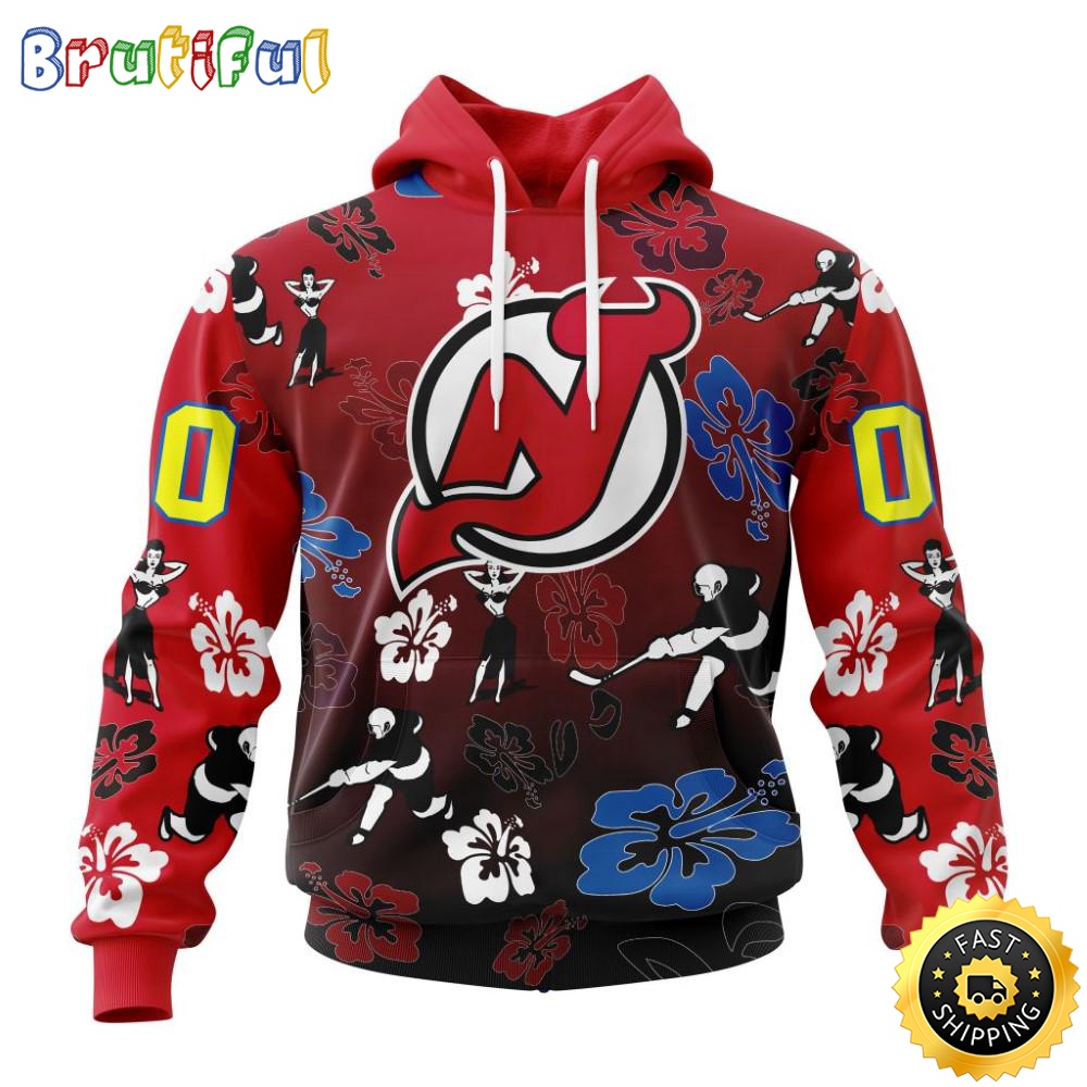 Personalized NHL New Jersey Devils Hoodie Hawaiian Style Design For Fans Unisex 3D Hoodie t1mrbb