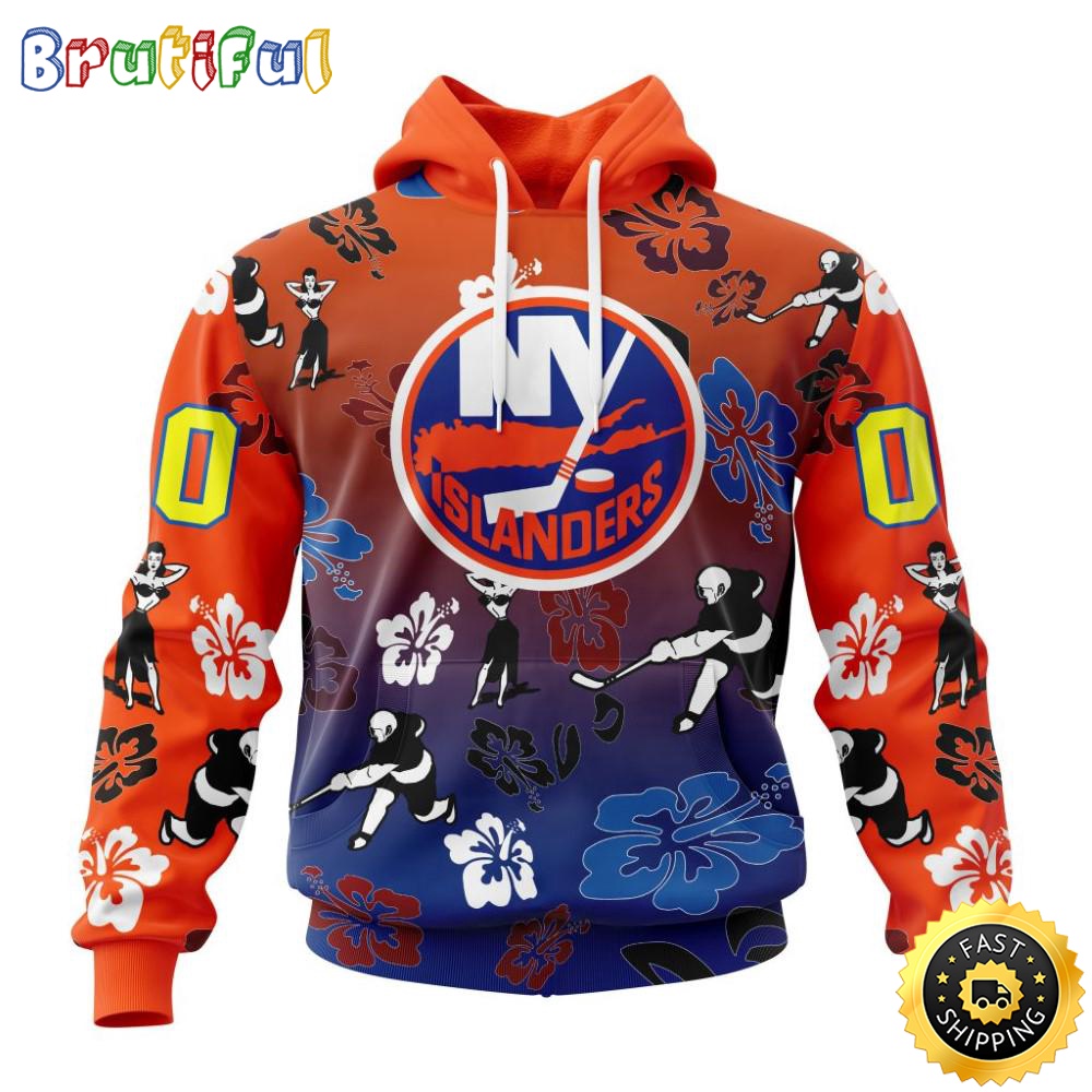 Personalized NHL New York Islanders Hoodie Hawaiian Style Design For Fans Unisex 3D Hoodie wp6qp8