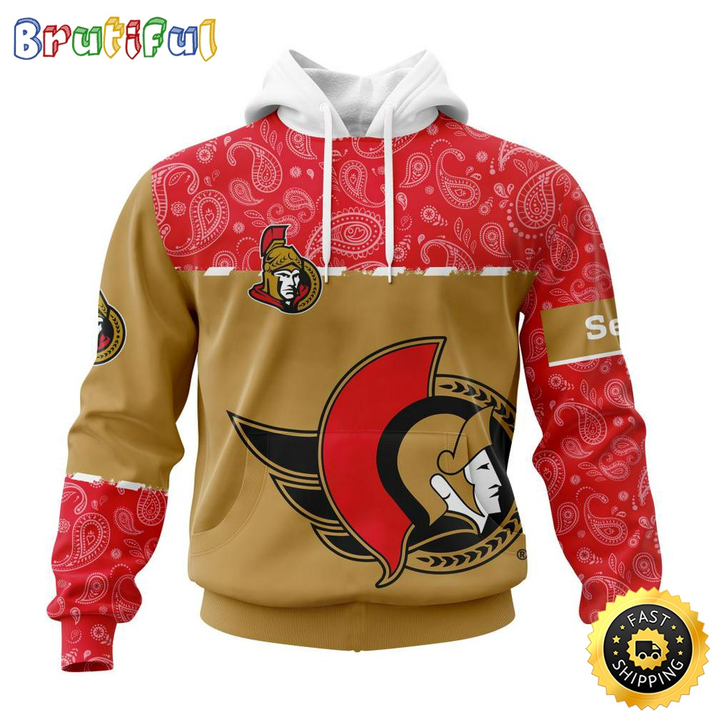 Personalized NHL Ottawa Senators Hoodie Specialized Hockey With Paisley All Over Print Hoodie Unisex Tshirt Hoodie eidnoj