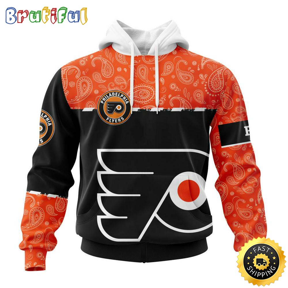 Personalized NHL Philadelphia Flyers Hoodie Specialized Hockey With Paisley All Over Print Hoodie Unisex Tshirt Hoodie vv71bv