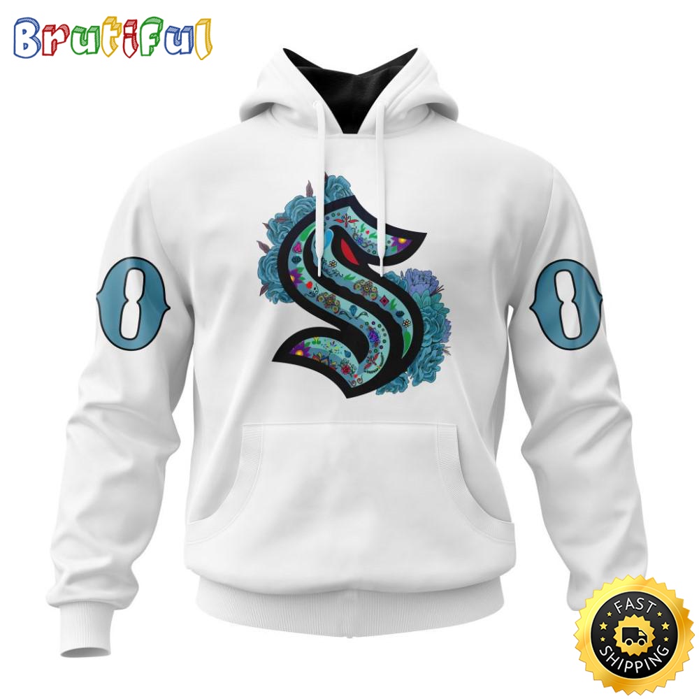 Personalized NHL Seattle Kraken Hoodie Specialized Dia De Muertos 3D Hoodie Unisex Tshirt Hoodie drfpeh