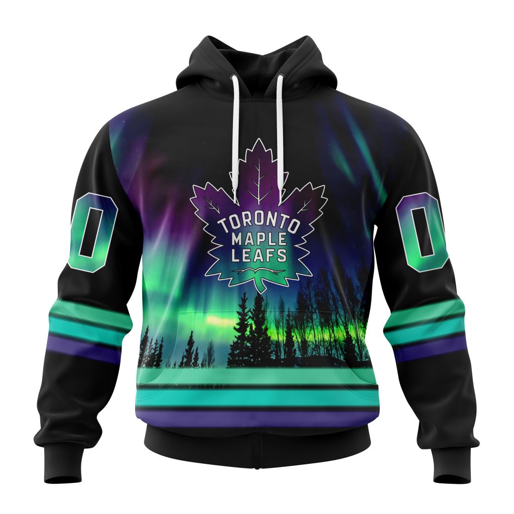 Personalized NHL Toronto Maple Leafs Hoodie Special Design With Northern Lights All Over Print 3D Hoodie Unisex 1 xwfhim.jpg