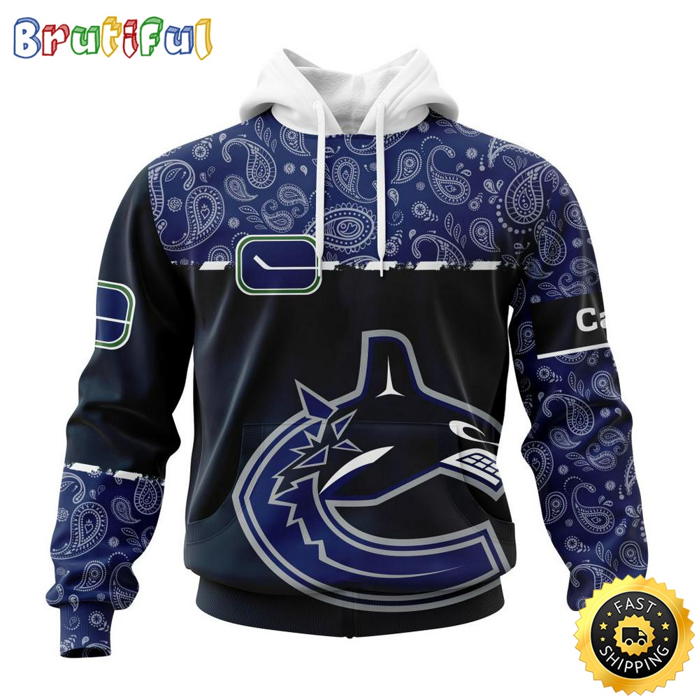 Personalized NHL Vancouver Canucks Hoodie Specialized Hockey With Paisley All Over Print Hoodie Unisex Tshirt Hoodie s9x83y