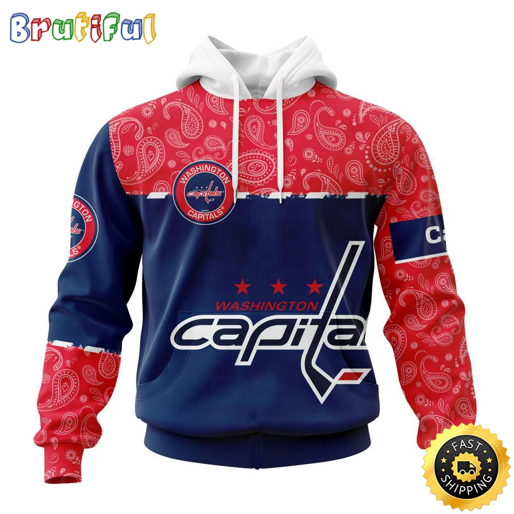 Personalized NHL Washington Capitals Hoodie Specialized Hockey With Paisley All Over Print Hoodie Unisex Tshirt Hoodie qshlpy