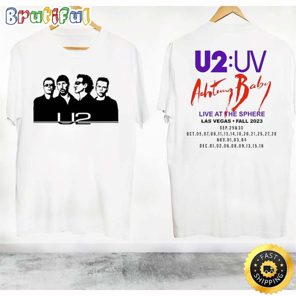 U2 Band Tour 2023 Graphic T Shirt Uv Achtung Baby Live At pkra56