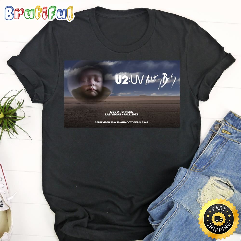 U2 Uv Achtung Baby Live At Sphere Tour 2023 Black Shirt oaeaov