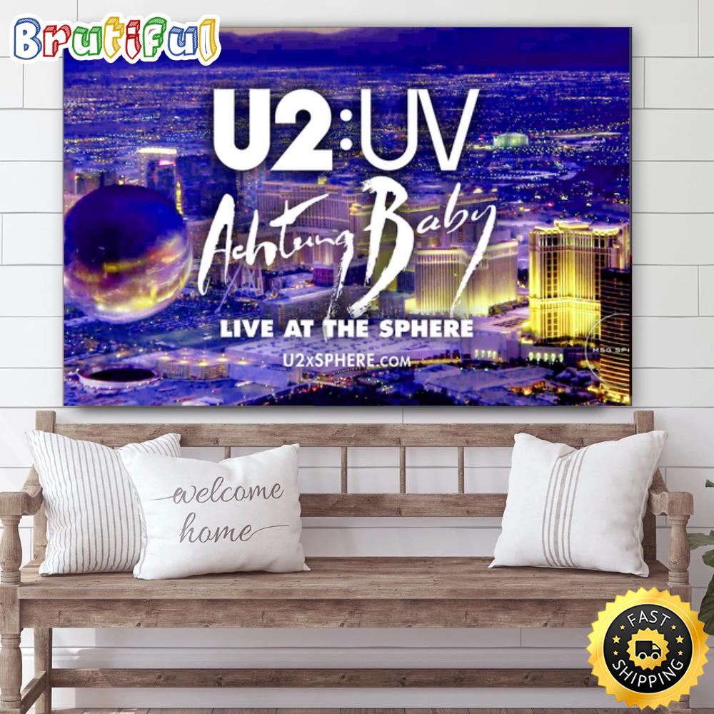 U2 Uv Achtung Baby Live At The Sphere Tour 2023 Canvas wqv7ow