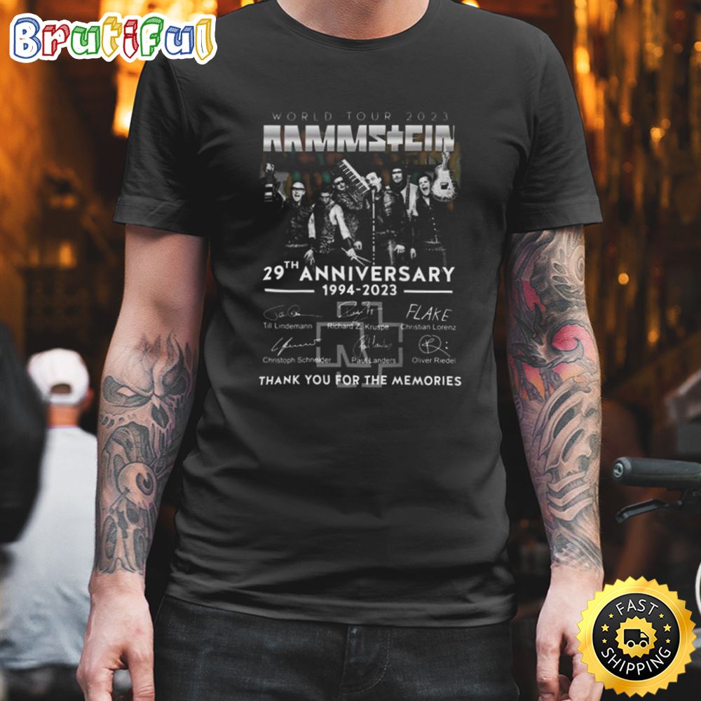 World Tour 2023 Rammstein 29th Anniversary 1994 2023 Thank You For The Memories Signatures shirt apg7au.jpg