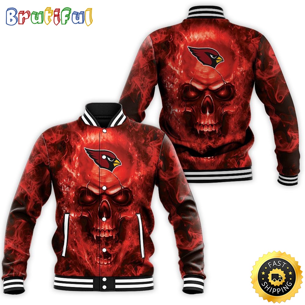 Arizona Cardinals Baseball Jacket Fans Skull iqgffd.jpg