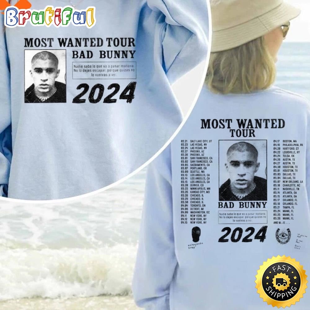 Bad Bunny Most Wanted Tour 2024 T shirt Tee
