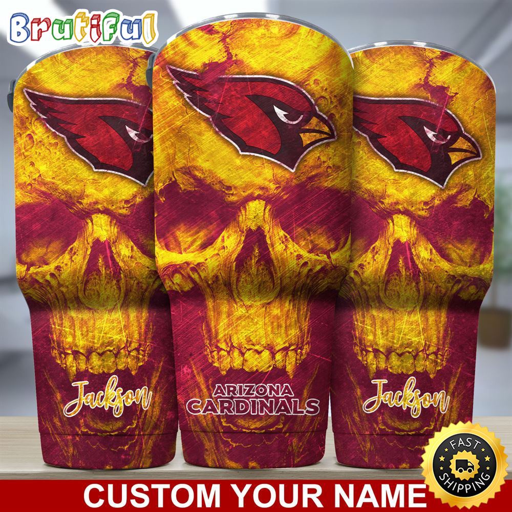 Custom Name NFL Arizona Cardinals Tumbler Skull Pattern For Sports Fan mnjkim.jpg