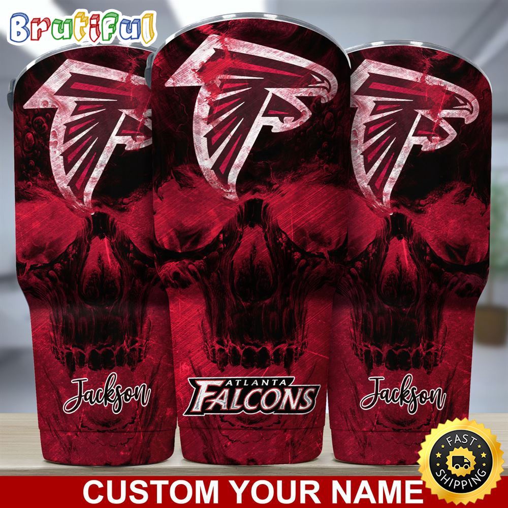 Custom Name NFL Atlanta Falcons Tumbler Skull Pattern For Sports Fan bbivhn.jpg