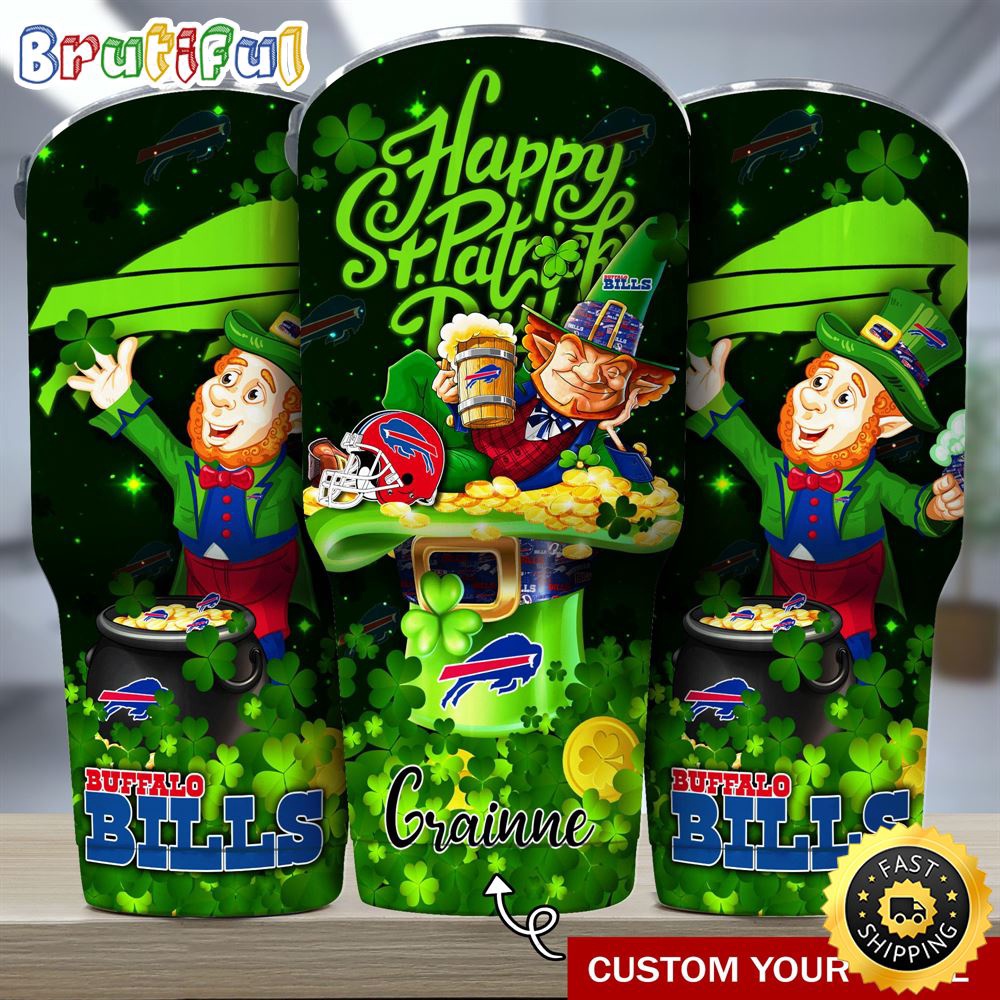 Custom Name NFL Buffalo Bills Tumbler The Saint Patricks Day Tumbler For Fans yvqvks.jpg