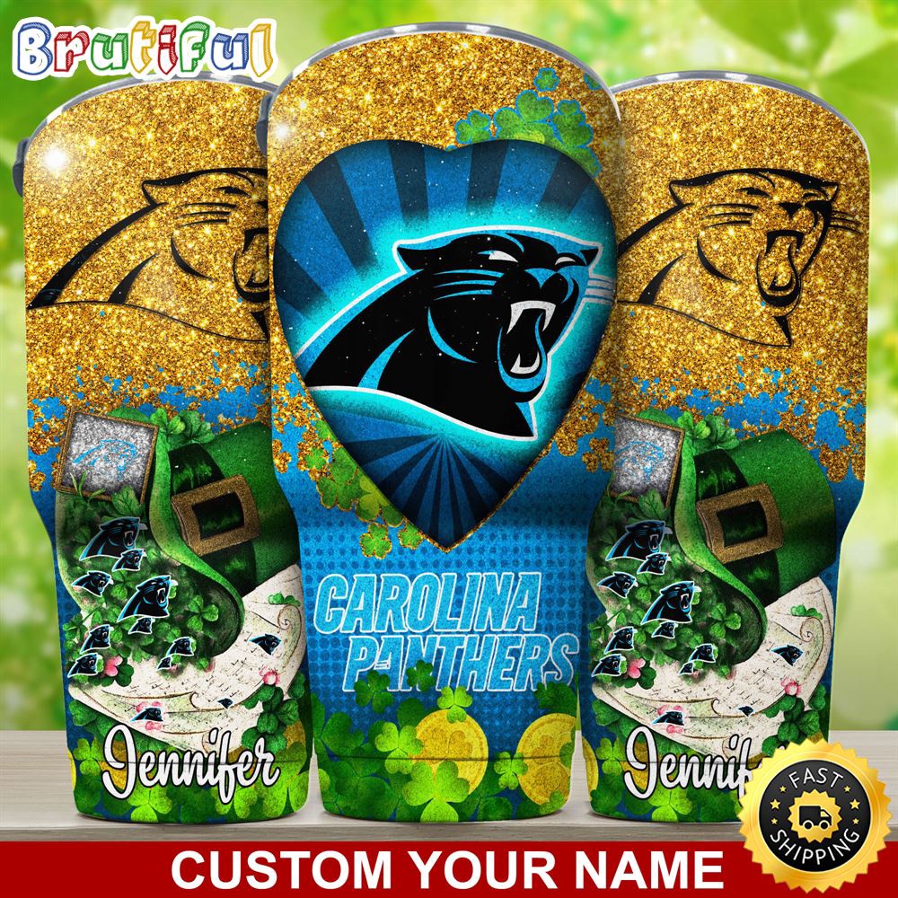 Custom Name NFL Carolina Panthers Tumbler Nfl Patricks Day Tumbler ecyter.jpg