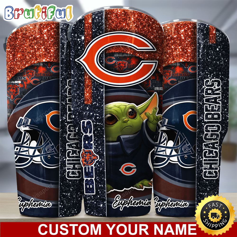 Custom Name NFL Chicago Bears Tumbler Baby Yoda Tumbler For Fans pvposm.jpg