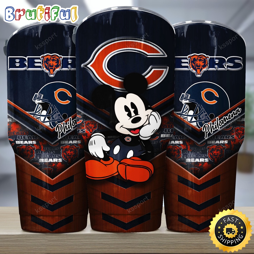 Custom Name NFL Chicago Bears Tumbler Mickey And Logo Nfl Tumbler xc8ebv.jpg