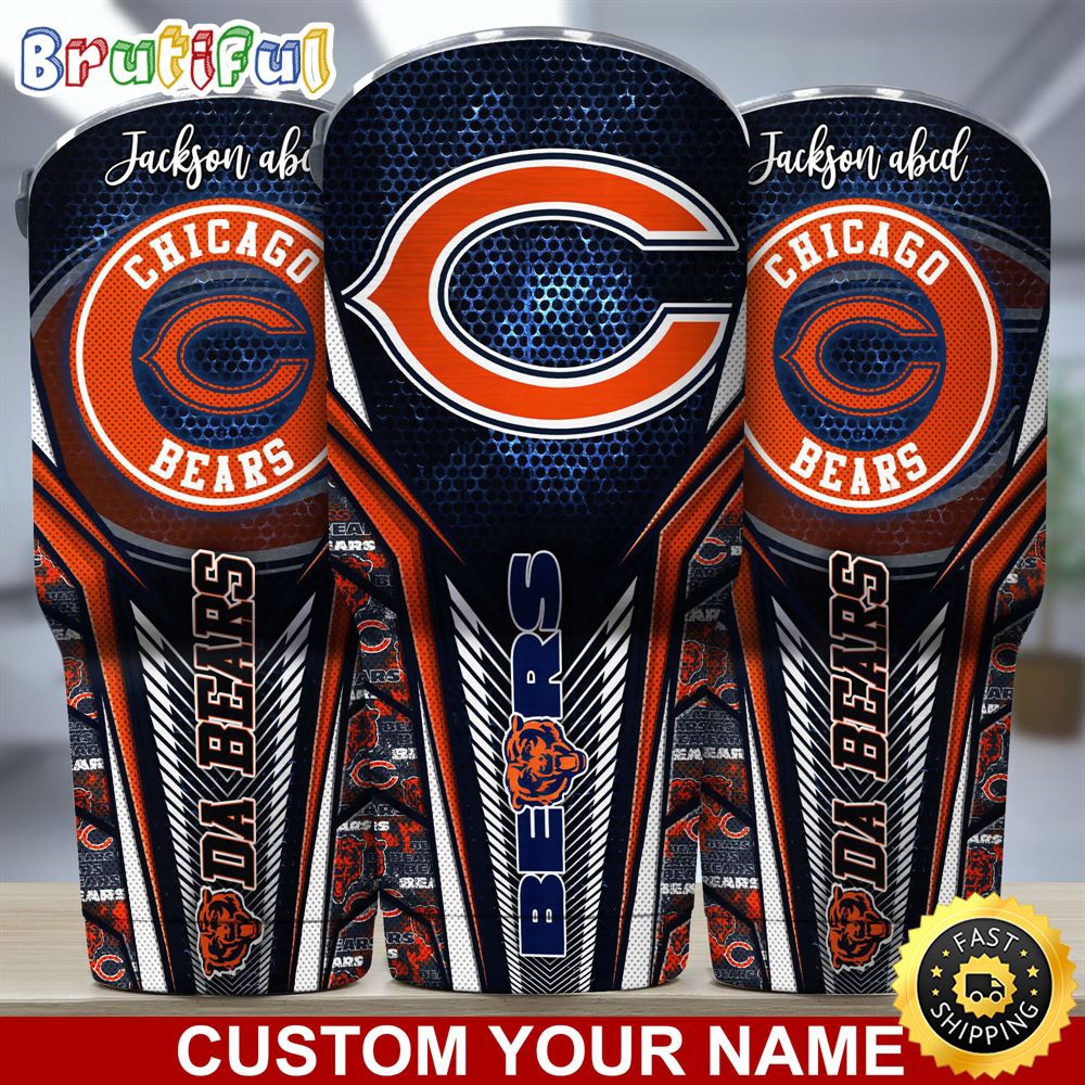 Custom Name NFL Chicago Bears Tumbler NFL Tumbler Jersey Style For Your Loved Ones qvunao.jpg