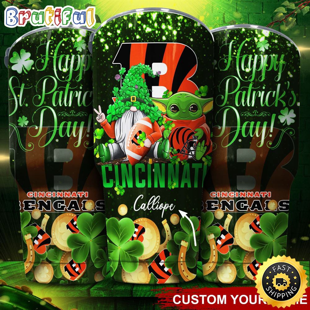 Custom Name NFL Cincinnati Bengals Tumbler Baby Yoda Happy Patricks Day Tumbler vuyrfy.jpg