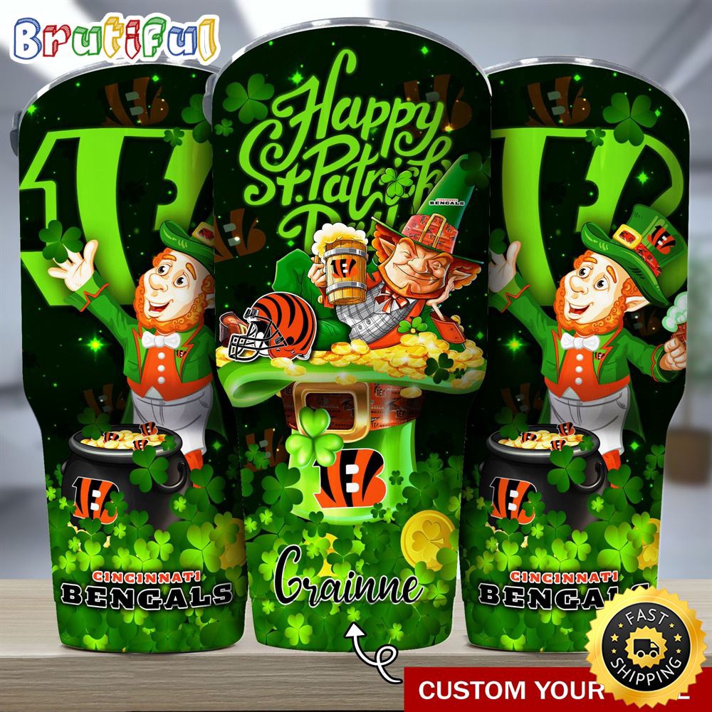 Custom Name NFL Cincinnati Bengals Tumbler The Saint Patricks Day Tumbler For Fans wmoik2.jpg