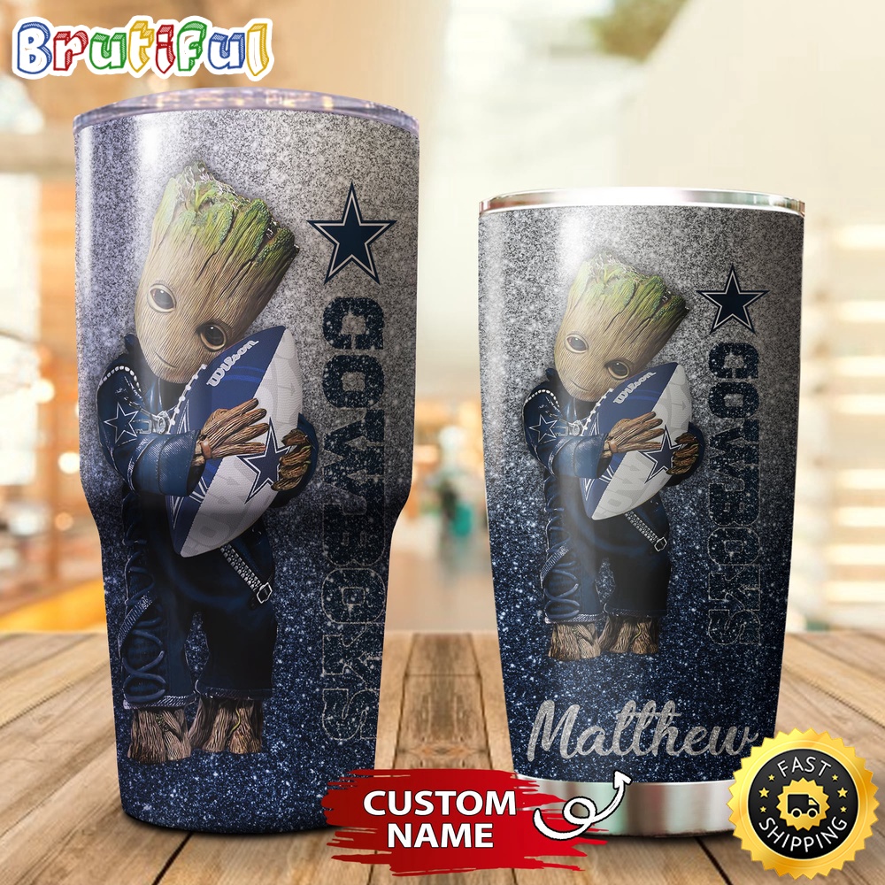 Custom Name NFL Dallas Cowboys Tumbler Baby Groot Loves Rugby Tumbler pidv5h.jpg
