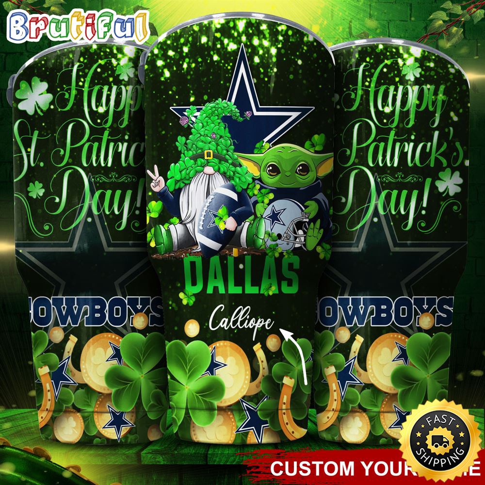 Custom Name NFL Dallas Cowboys Tumbler Baby Yoda Happy Patricks Day Tumbler fdopkm.jpg