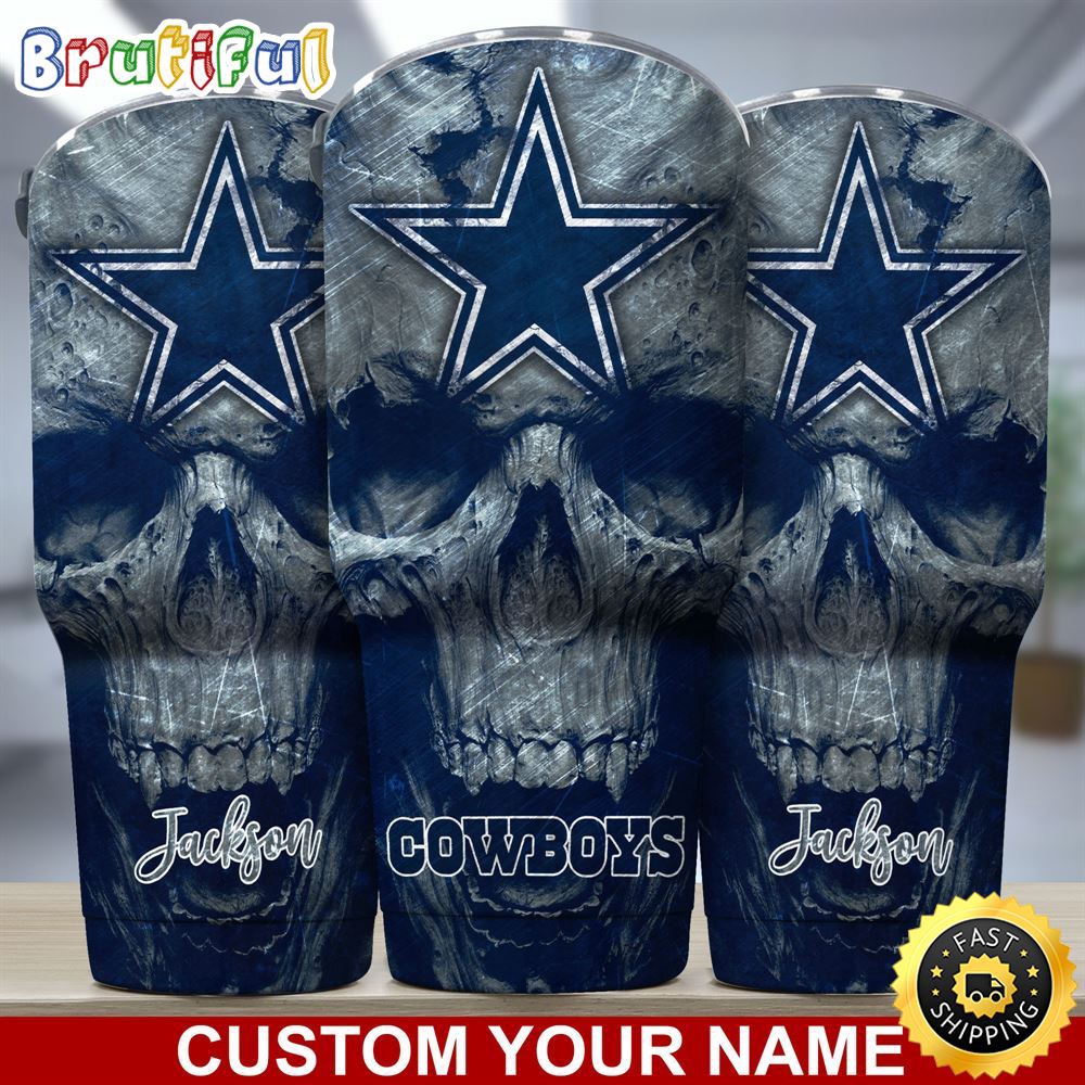Custom Name NFL Dallas Cowboys Tumbler Skull Pattern For Sports Fan ymwbna.jpg