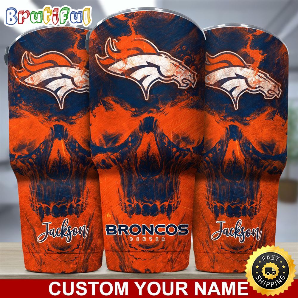 Custom Name NFL Denver Broncos Tumbler Skull Pattern For Sports Fan pwgvey.jpg