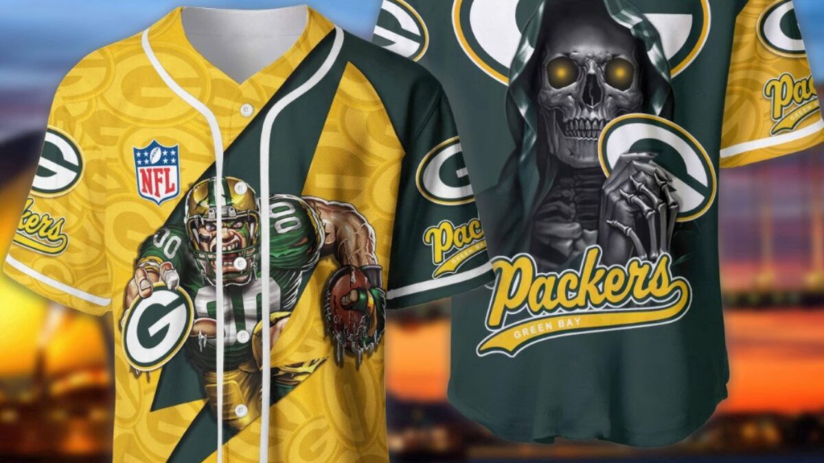 Custom Name NFL Green Bay Packers Baseball Jersey The Reaper Shirts