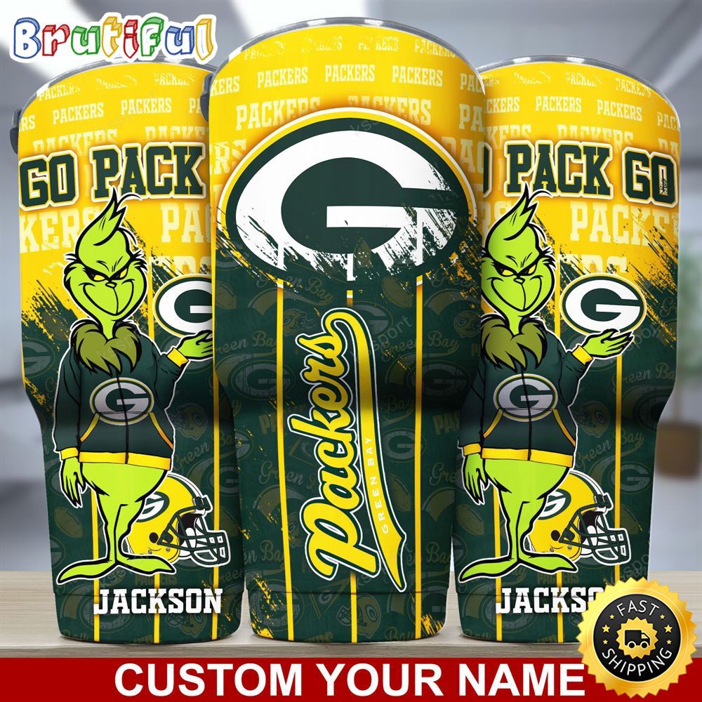 Custom Name NFL Green Bay Packers Tumbler Grinch Tumbler For Fans x8bqmu.jpg
