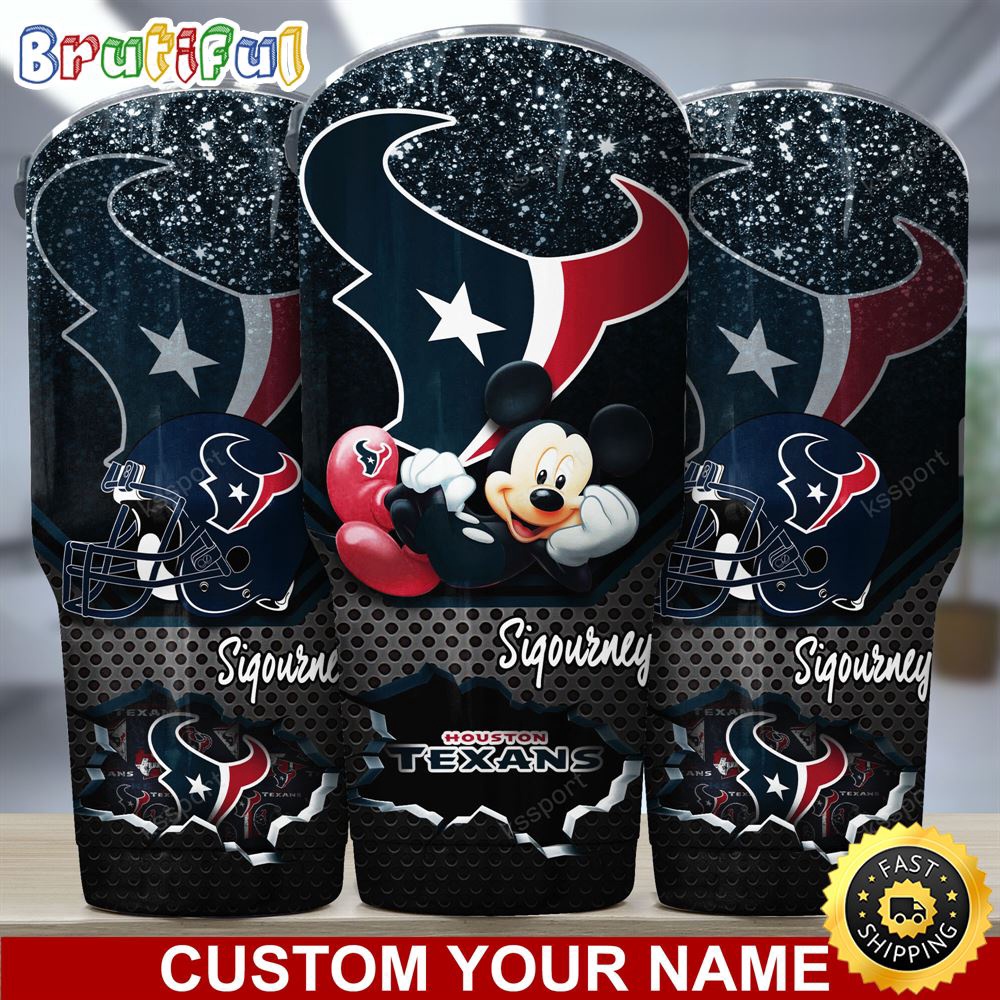 Custom Name NFL Houston Texans Tumbler Mickey Mouse Tumbler For Football Fans yxqpfy.jpg
